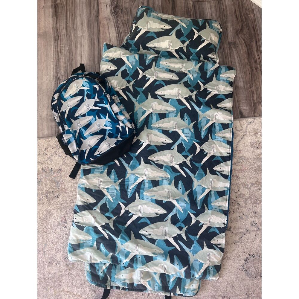 Wildkin Shark Backpack Book Bag and Sleep Mat Nap